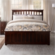 Mission Full Wood Foundation Bed with Matching Footboard in Walnut
