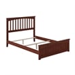 Mission Full Wood Foundation Bed with Matching Footboard in Walnut