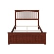 Mission Full Wood Foundation Bed with Matching Footboard in Walnut
