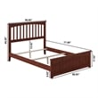 Mission Full Wood Foundation Bed with Matching Footboard in Walnut