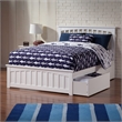 Mission Full Platform Bed with Matching Footboard & Storage Drawers in White