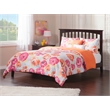 AFI Mission Queen Solid Wood Platform Bed with USB Charger in Espresso