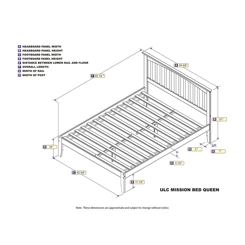 AFI Mission Queen Solid Wood Platform Bed with USB Charger in Espresso