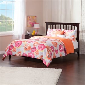 Mission Queen Solid Wood Platform Bed in Espresso