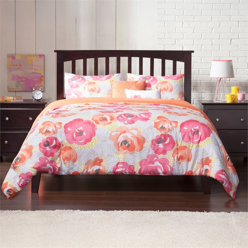 Mission Queen Solid Wood Platform Bed in Espresso