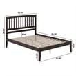 Mission Queen Solid Wood Platform Bed in Espresso