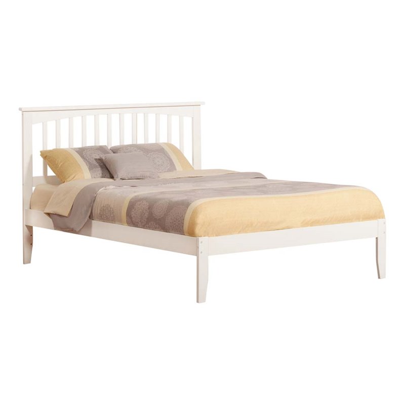 Atlantic Furniture Mission Queen Spindle Platform Bed in White | eBay