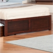 Mission Queen Wood Platform Bed with Footboard and Storage Drawers in Walnut