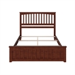 Mission Queen Wood Foundation Bed with Matching Footboard in Walnut