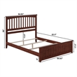 Mission Queen Wood Foundation Bed with Matching Footboard in Walnut