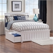 Mission Queen Platform Bed with Matching Footboard & Storage Drawers in White