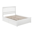 Mission Queen Platform Bed with Matching Footboard & Storage Drawers in White