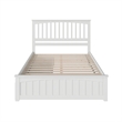 Mission Queen Platform Bed with Matching Footboard & Storage Drawers in White