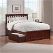 Mission Queen Platform Bed with Matching Footboard & Storage Drawers in Walnut