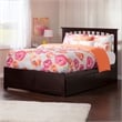 Mission King Wood Platform Bed with Footboard & Storage Drawers in Espresso