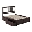 Mission King Wood Platform Bed with Footboard & Storage Drawers in Espresso