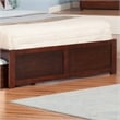 Mission King Wood Platform Bed with Footboard & Storage Drawers in Walnut