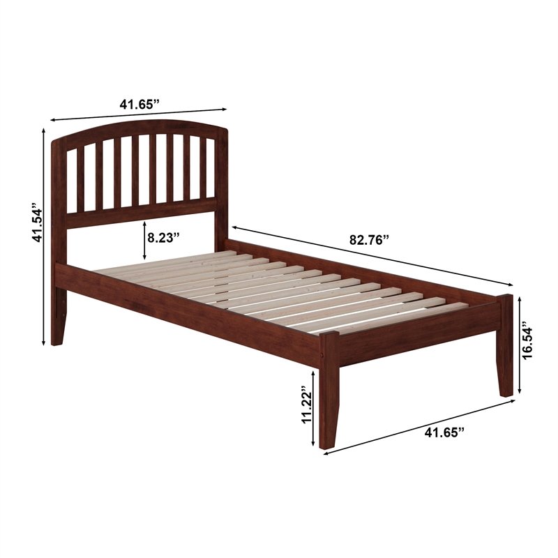 Richmond Twin XL Solid Wood Platform Bed in Walnut