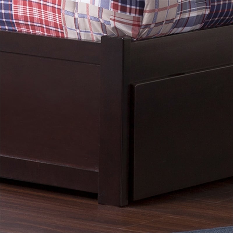 Richmond Twin XL Wood Platform Bed with Footboard & Storage Drawers in Espresso