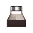 Richmond Twin XL Wood Platform Bed with Footboard & Storage Drawers in Espresso