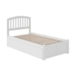 Richmond Twin XL Wood Platform Bed with Footboard & Storage Drawers in White