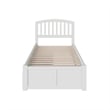 Richmond Twin XL Wood Platform Bed with Footboard & Storage Drawers in White
