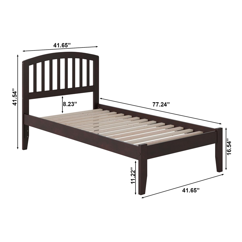 Richmond Twin Solid Wood Platform Bed in Espresso