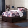 Richmond Twin Wood Platform Bed with Footboard and Twin Trundle in Espresso