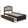 Richmond Twin Wood Platform Bed with Footboard and Twin Trundle in Espresso