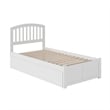 Richmond Twin Wood Platform Bed with Footboard and Twin Trundle in White