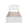 Richmond Twin Wood Platform Bed with Footboard and Twin Trundle in White
