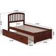 Richmond Twin Wood Platform Bed with Footboard and Twin Trundle in Walnut