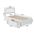 Richmond Twin Wood Platform Bed with Footboard and Storage Drawers in White