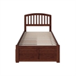 Richmond Twin Wood Platform Bed with Footboard and Storage Drawers in Walnut
