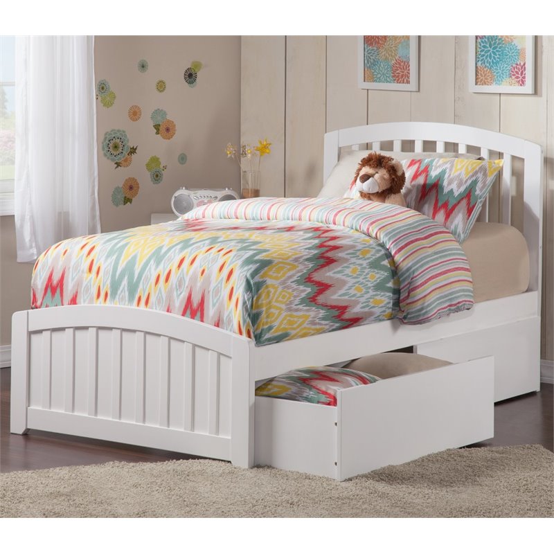 AFI Richmond Twin Storage Spindle Bed in White Cymax Business