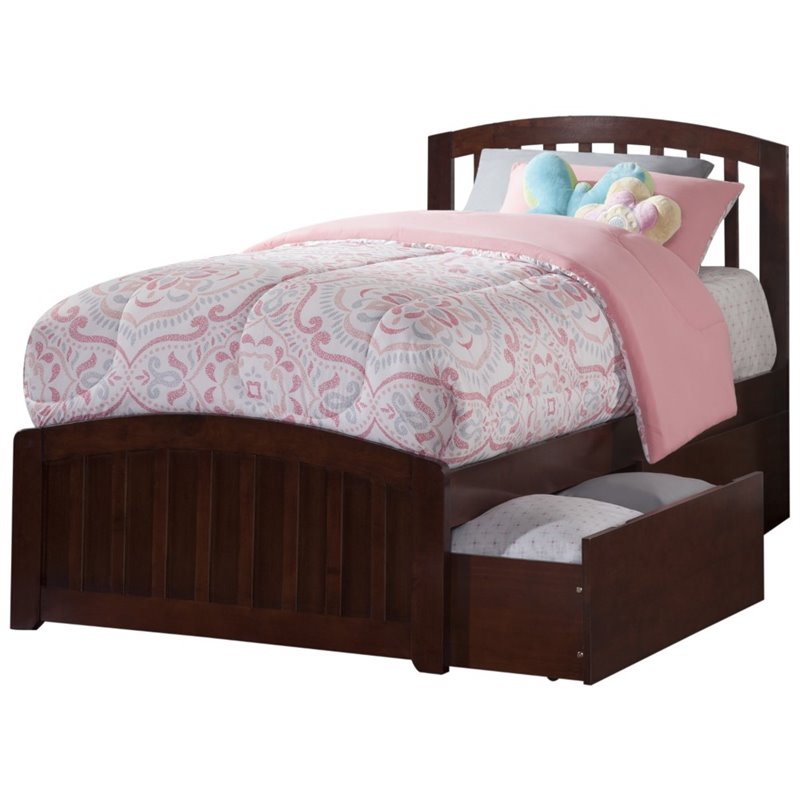 AFI Richmond Twin Storage Spindle Bed in Walnut Cymax Business