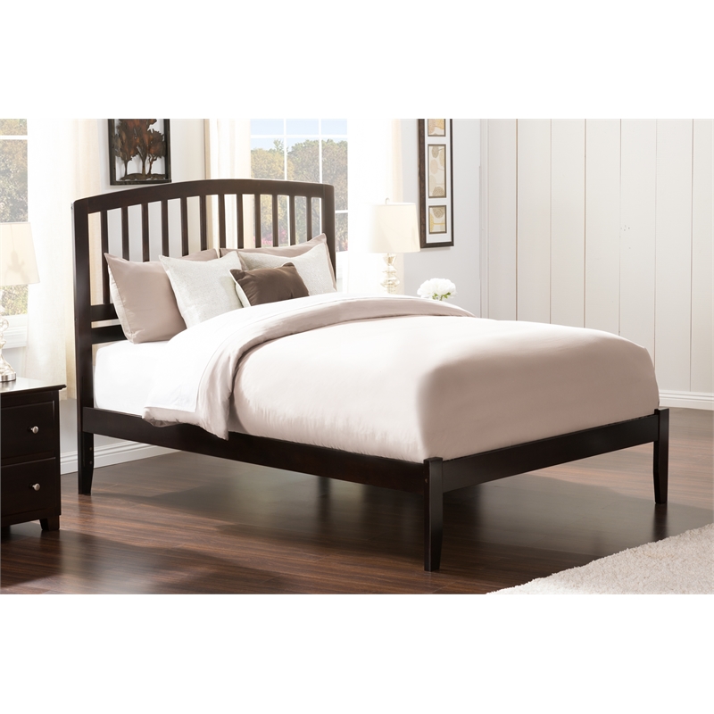 AFI Richmond Full Solid Wood Platform Bed with USB Charging Station in Espresso