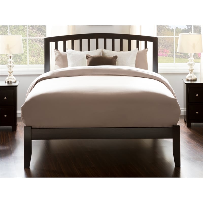 AFI Richmond Full Solid Wood Platform Bed with USB Charging Station in Espresso