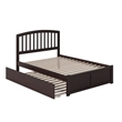 Richmond Full Wood Platform Bed with Footboard and Twin Trundle in Espresso