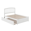 Richmond Full Wood Platform Bed with Footboard and Twin Trundle in White