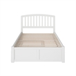 Richmond Full Wood Platform Bed with Footboard and Twin Trundle in White