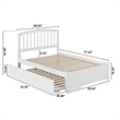 Richmond Full Wood Platform Bed with Footboard and Twin Trundle in White