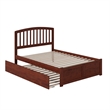 Richmond Full Wood Platform Bed with Footboard and Twin Trundle in Walnut