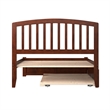Richmond Full Wood Platform Bed with Footboard and Twin Trundle in Walnut