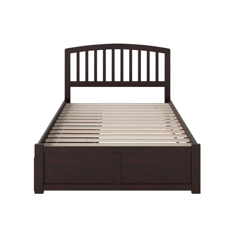 Richmond Full Wood Platform Bed with Footboard and Storage Drawers in Espresso