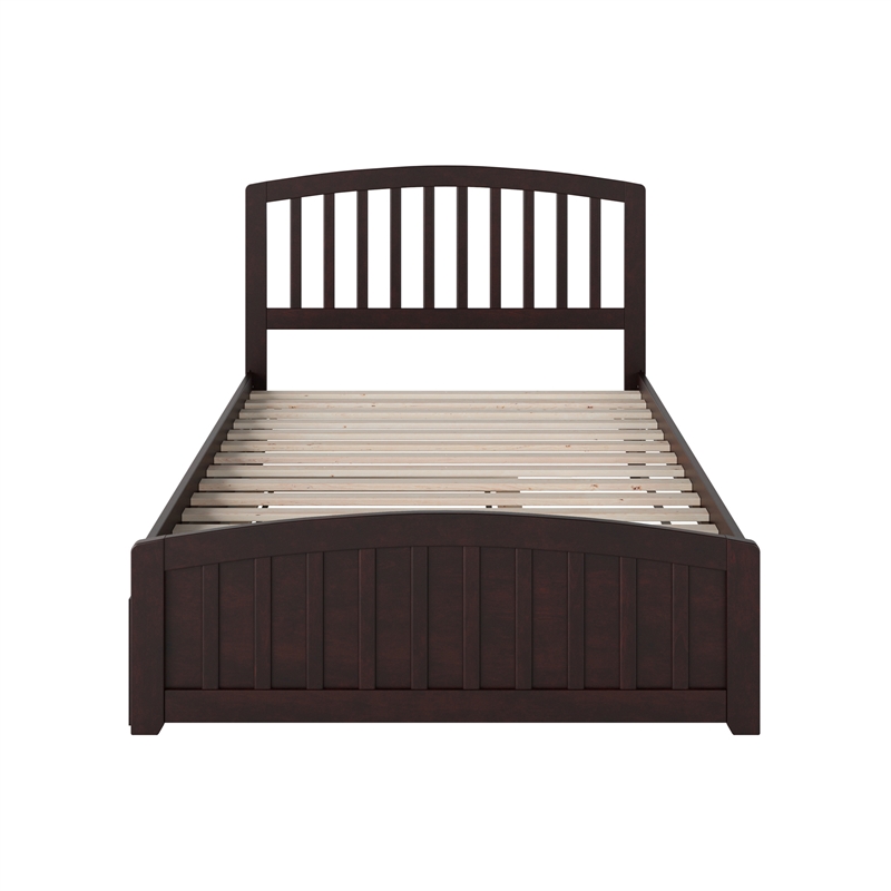 Richmond Full Platform Bed with Matching Footboard & Twin Trundle in Espresso