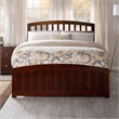 Richmond Full Wood Platform Bed with Matching Footboard & Twin Trundle in Walnut