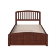 Richmond Full Wood Platform Bed with Matching Footboard & Twin Trundle in Walnut