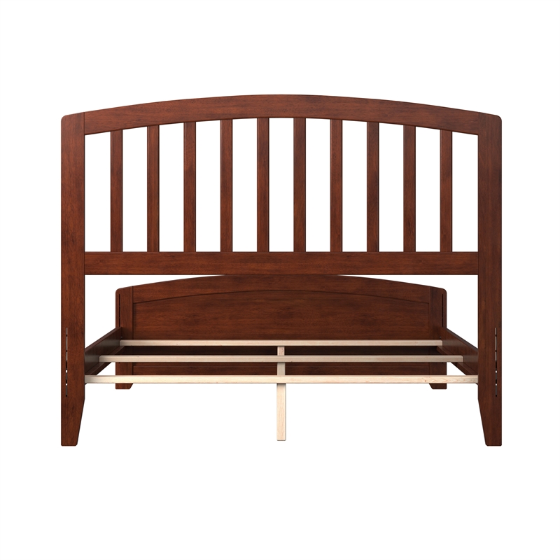 Richmond Full Wood Foundation Bed with Matching Footboard in Walnut