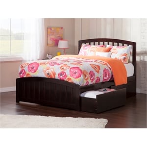 Richmond Full Platform Bed with Matching Footboard & Storage Drawers in Espresso